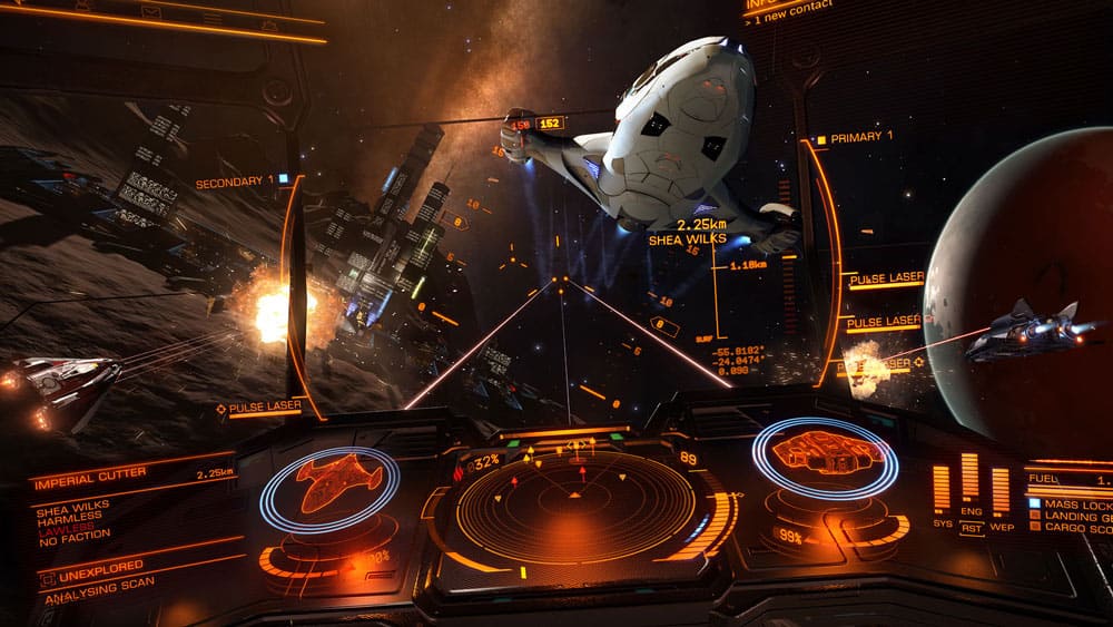 Screenshot of a fragment of the computer game Elite: Dangerous (2014).