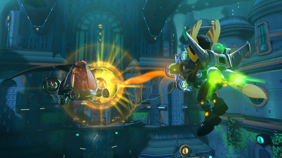 Screenshot of a fragment of the computer game Ratchet & Clank (2002).