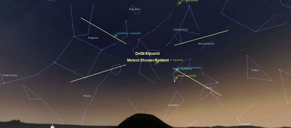 Delta Aquariids Meteor Shower lighting up the night sky